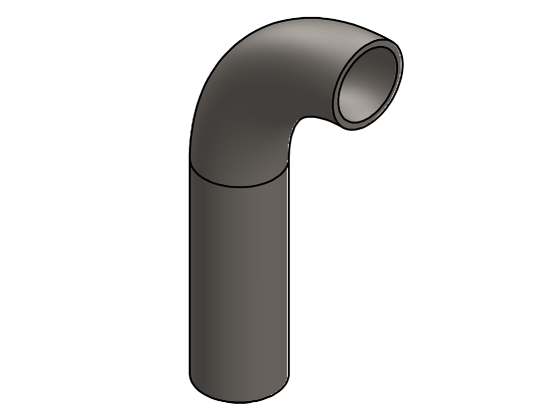 Picture of #4826 - STEEL 1 1/2" TUBE 90° ELBOW W/ 1 TANGENT 2.75" C.L.R.