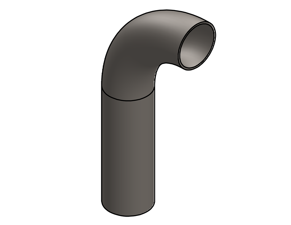 Picture of #4826-16  - STEEL 1 1/2" TUBE 90° ELBOW W/ 1 TANGENT 2.75" C.L.R.