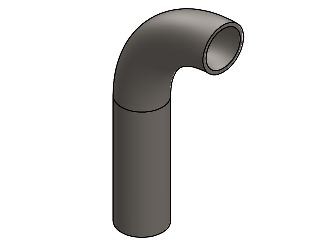 Picture of #4336 - STEEL 1 1/2" TUBE 90° ELBOW W/ 1 TANGENT 3" C.L.R.