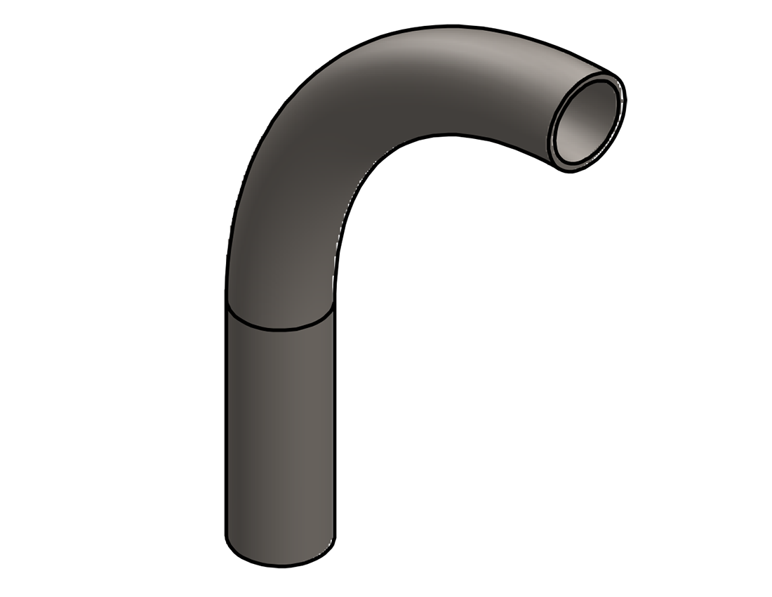 Picture of #4366 - STEEL 1 1/2" TUBE 90° ELBOW W/ 1 TANGENT 6" C.L.R.