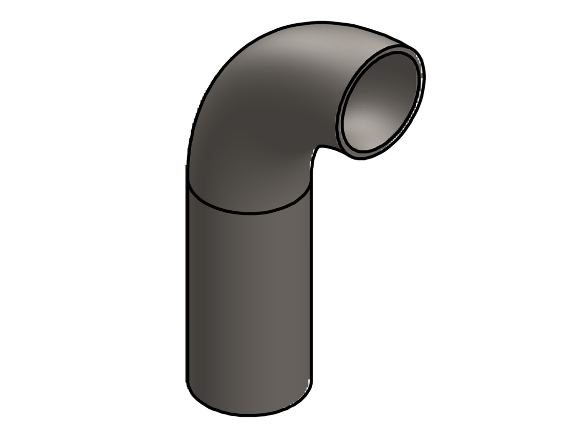 Picture of #4536 - STEEL 2" TUBE 90° ELBOW W/ 1 TANGENT 3" C.L.R.