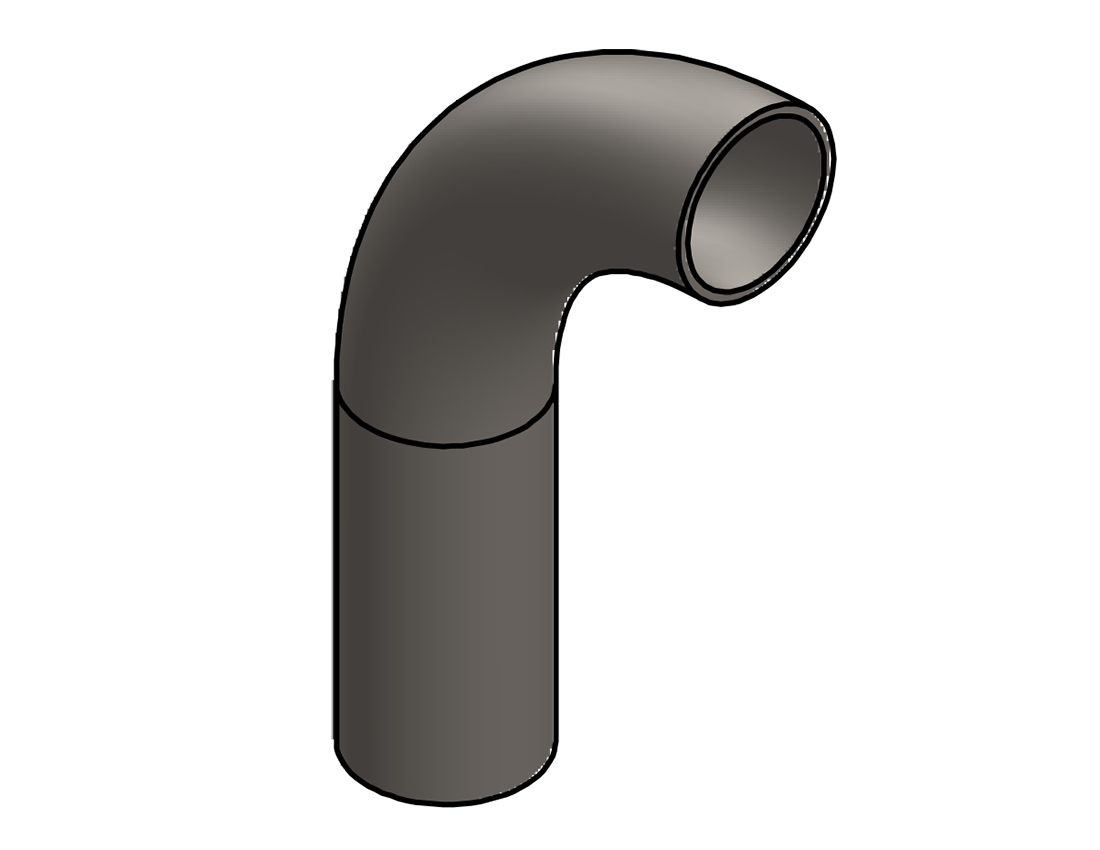 Picture of #4546 - STEEL 2" TUBE 90° ELBOW W/ 1 TANGENT 4" C.L.R.