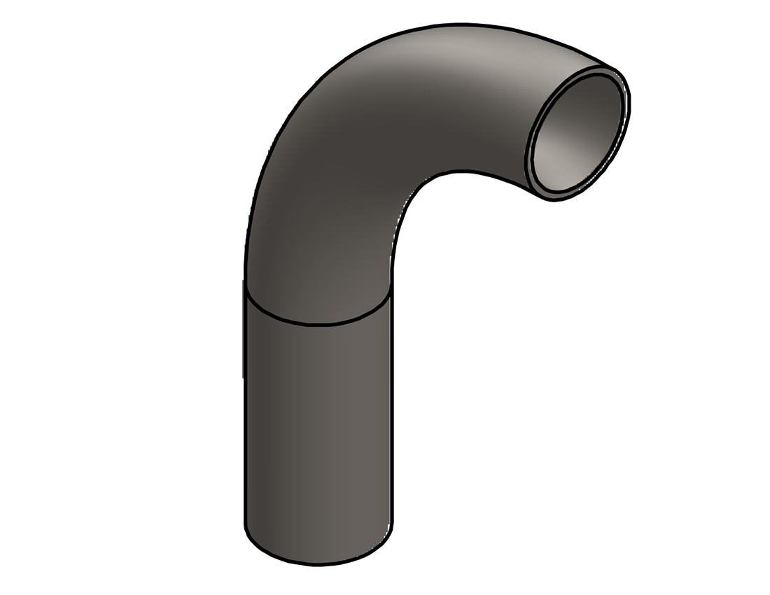 Picture of #4556 - STEEL 2" TUBE 90° ELBOW W/ 1 TANGENT 5" C.L.R.