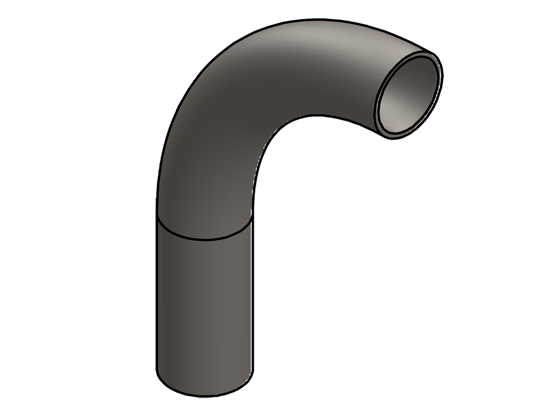 Picture of #4566 - STEEL 2" TUBE 90° ELBOW W/ 1 TANGENT 6" C.L.R.