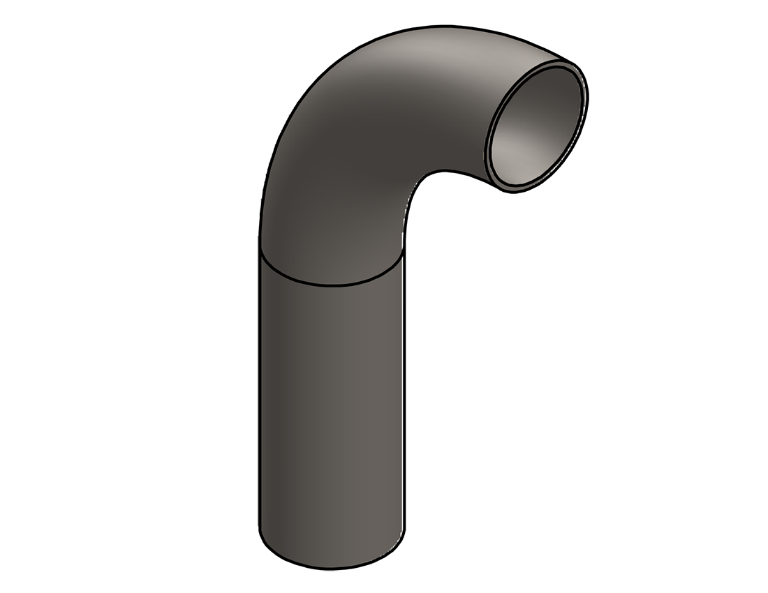 Picture of #4656 - STEEL 2 1/2" TUBE 90° ELBOW W/ 1 TANGENT 5" C.L.R.