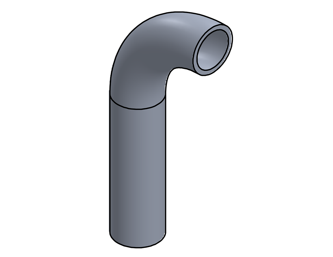 Picture of #1326 - ALUMINUM 1" PIPE 90° ELBOW W/ 1 TANGENT 2.5" C.L.R.