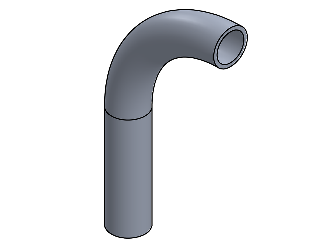Picture of #1346 - ALUMINUM 1" PIPE 90° ELBOW W/ 1 TANGENT 4" C.L.R.