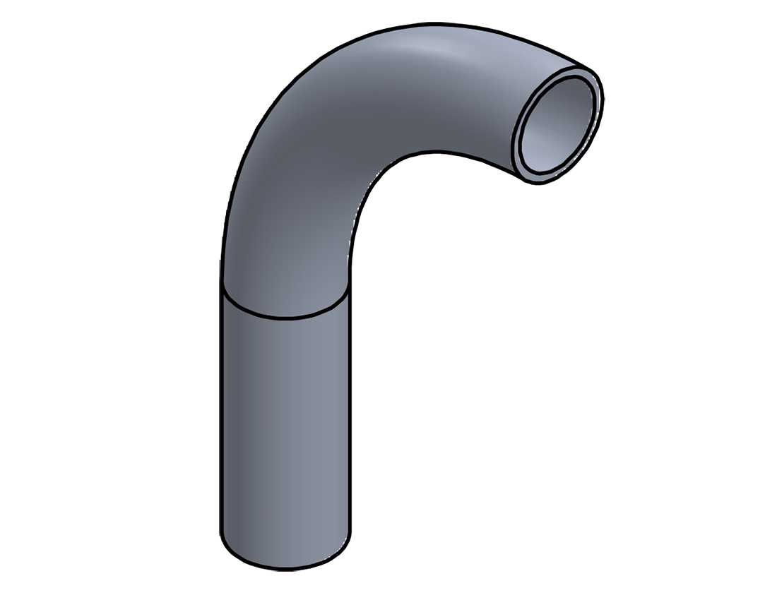 Picture of #1456 - ALUMINUM 1 1/4" PIPE 90° ELBOW W/ 1 TANGENT 5" C.L.R.