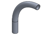 Picture of #1496 - ALUMINUM 1 1/4" PIPE 90° ELBOW W/ 1 TANGENT 9" C.L.R.