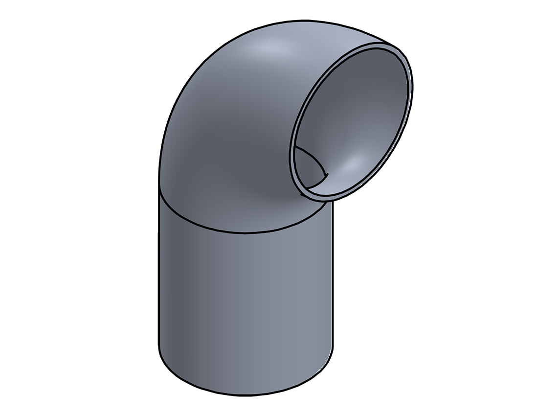 Picture of #5136 - ALUMINUM 1" TUBE 90° ELBOW W/ 1 TANGENT 3" C.L.R.