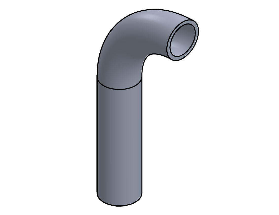 Picture of #5226 - ALUMINUM 1-1/4" TUBE 90° ELBOW W/1 TANGENT 2.5" C.L.R.