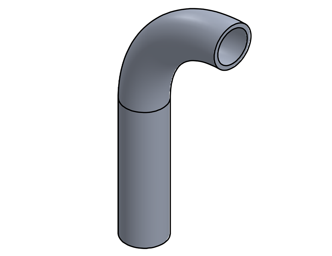 Picture of #5236 - ALUMINUM 1-1/4" TUBE 90° ELBOW W/ 1 TANGENT 3" C.L.R.