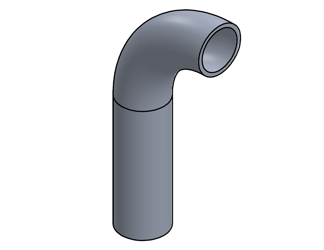 Picture of #5826 - ALUMINUM 1-1/2" TUBE 90° ELBOW W/ 1 TANGENT 2.75" C.L.R.