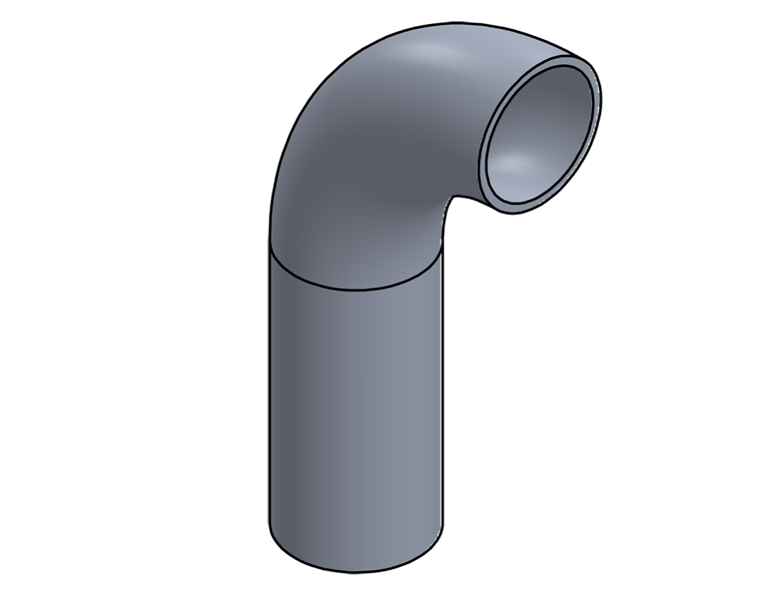 Picture of #5536 - ALUMINUM 2" TUBE 90° ELBOW W/ 1 TANGENT 3" C.L.R.