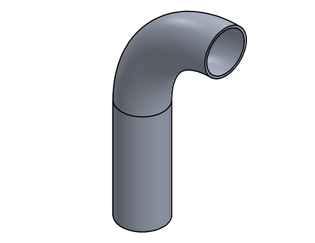 Picture of #5656 - ALUMINUM 2 1/2" TUBE 90° ELBOW W/ 1 TANGENT 5" C.L.R.