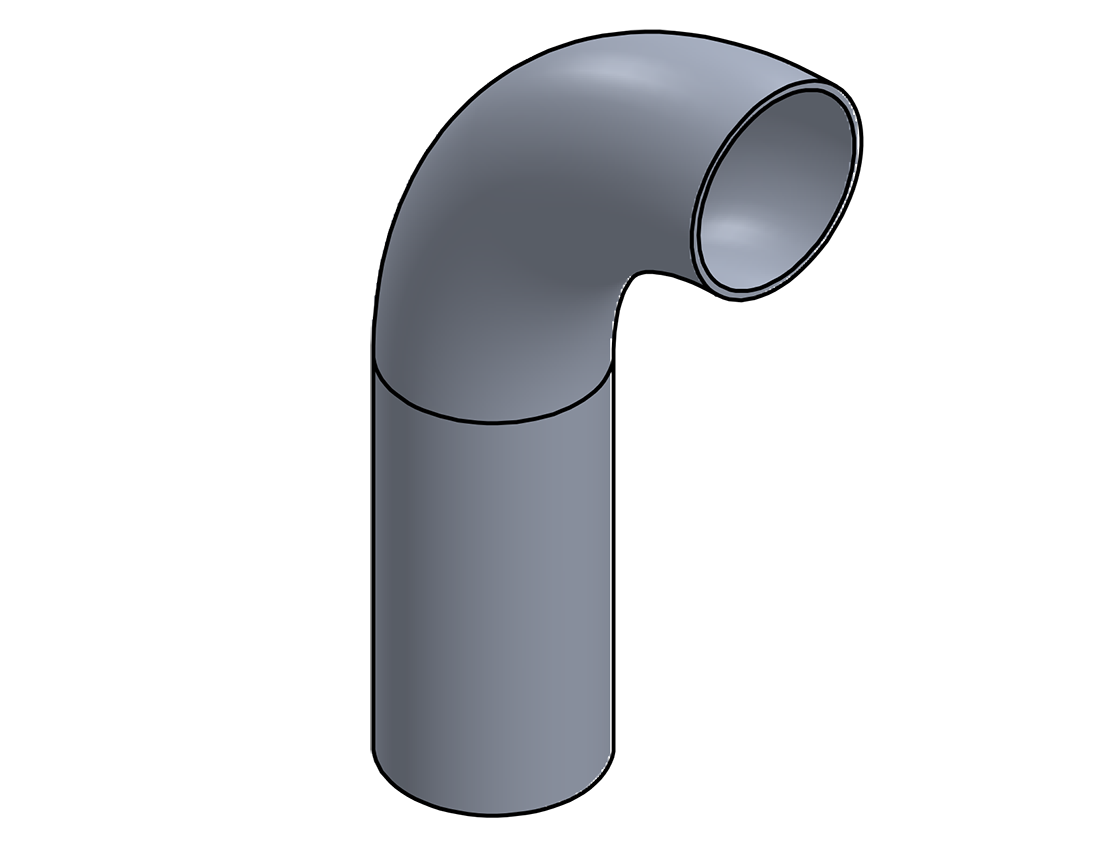 Picture of #5756 - ALUMINUM 3" TUBE 90° ELBOW W/ 1 TANGENT 5" C.L.R.