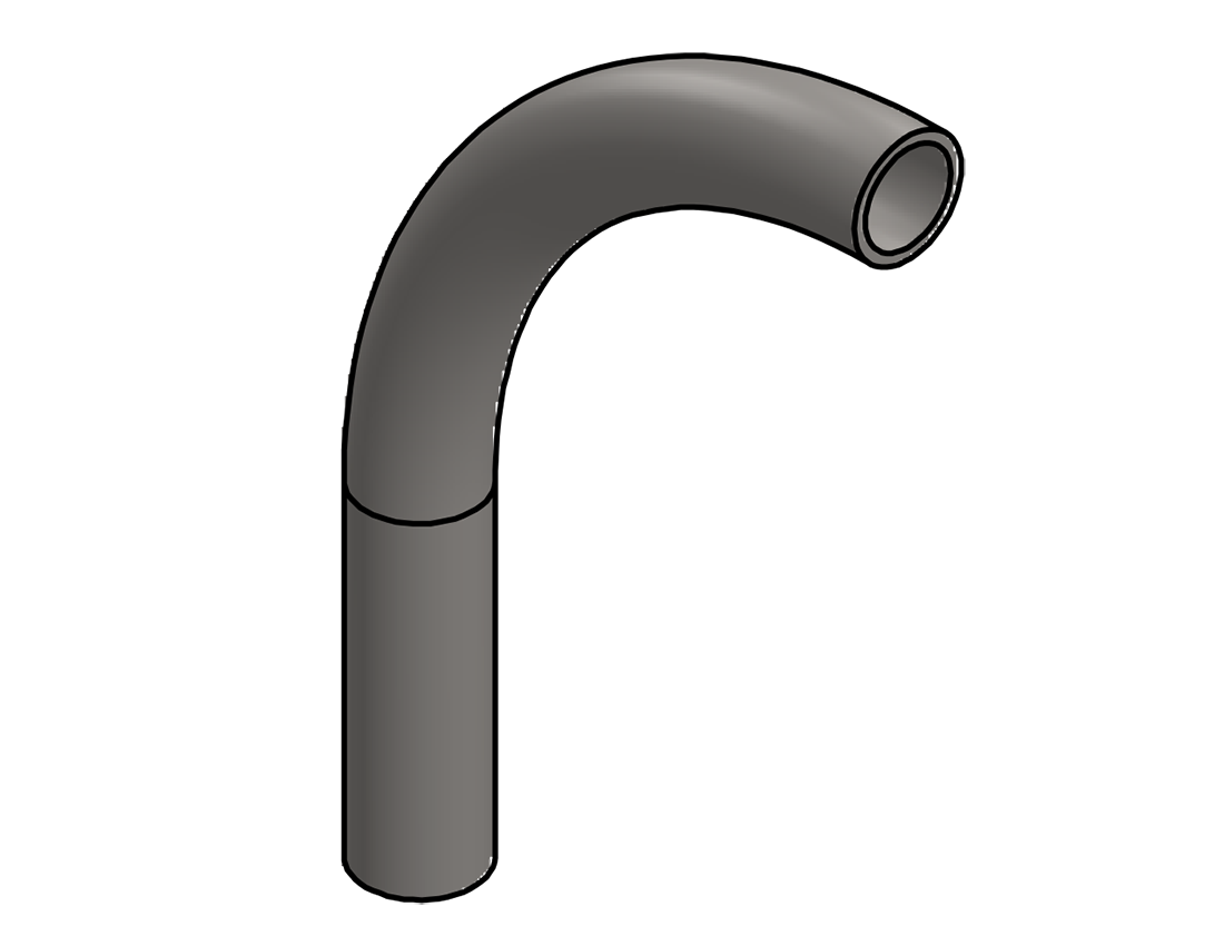 Picture of #2366 - STAINLESS STEEL 1" PIPE 90° ELBOW W/ 1 TANGENT 6" C.L.R.