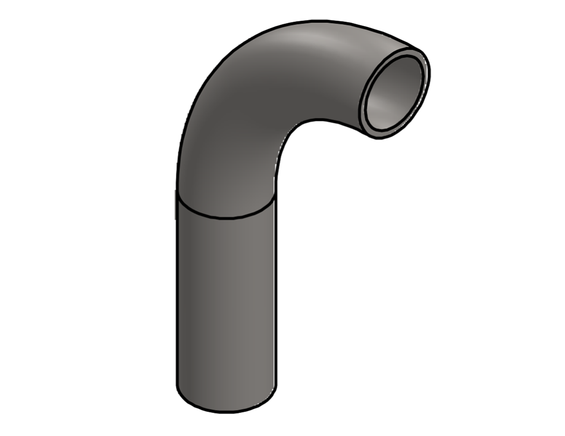 Picture of #2446 - STAINLESS STEEL 1 1/4" PIPE 90° ELBOW W/ 1 TANGENT 4" C.L.R.