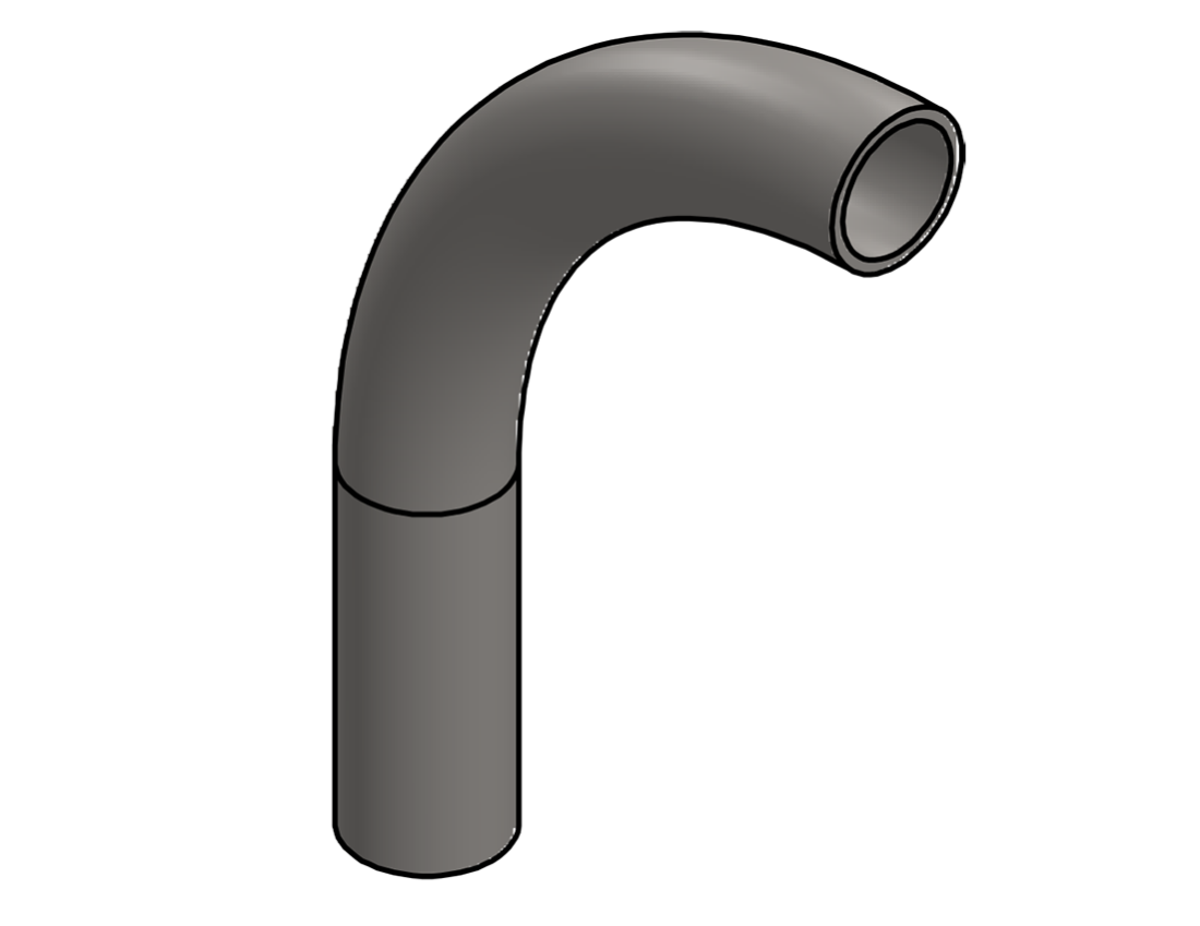 Picture of #2466 - STAINLESS STEEL 1 1/4" PIPE 90° ELBOW W/ 1 TANGENT 6" C.L.R.