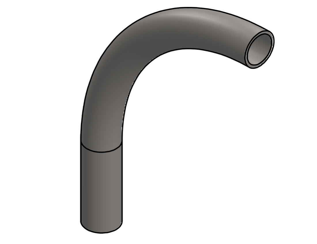 Picture of #2496 - STAINLESS STEEL 1 1/4" PIPE 90° ELBOW W/ 1 TANGENT 9" C.L.R.