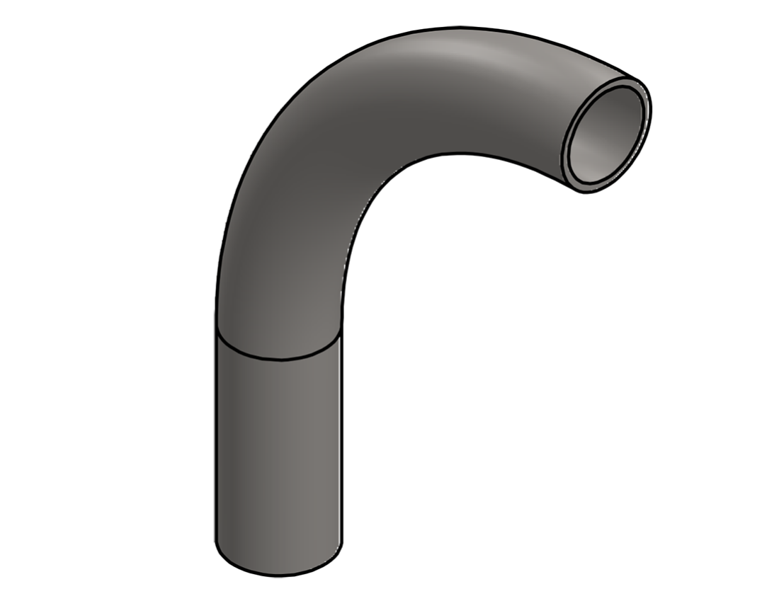 Picture of #2576 - STAINLESS STEEL 1 1/2" PIPE 90° ELBOW W/ 1 TANGENT 7" C.L.R.