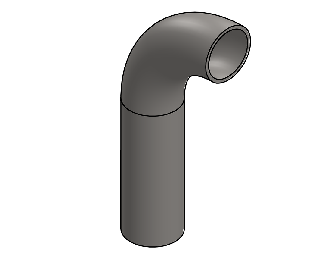 Picture of #2646 - STAINLESS STEEL 2" PIPE 90° ELBOW W/ 1 TANGENT 4" C.L.R.