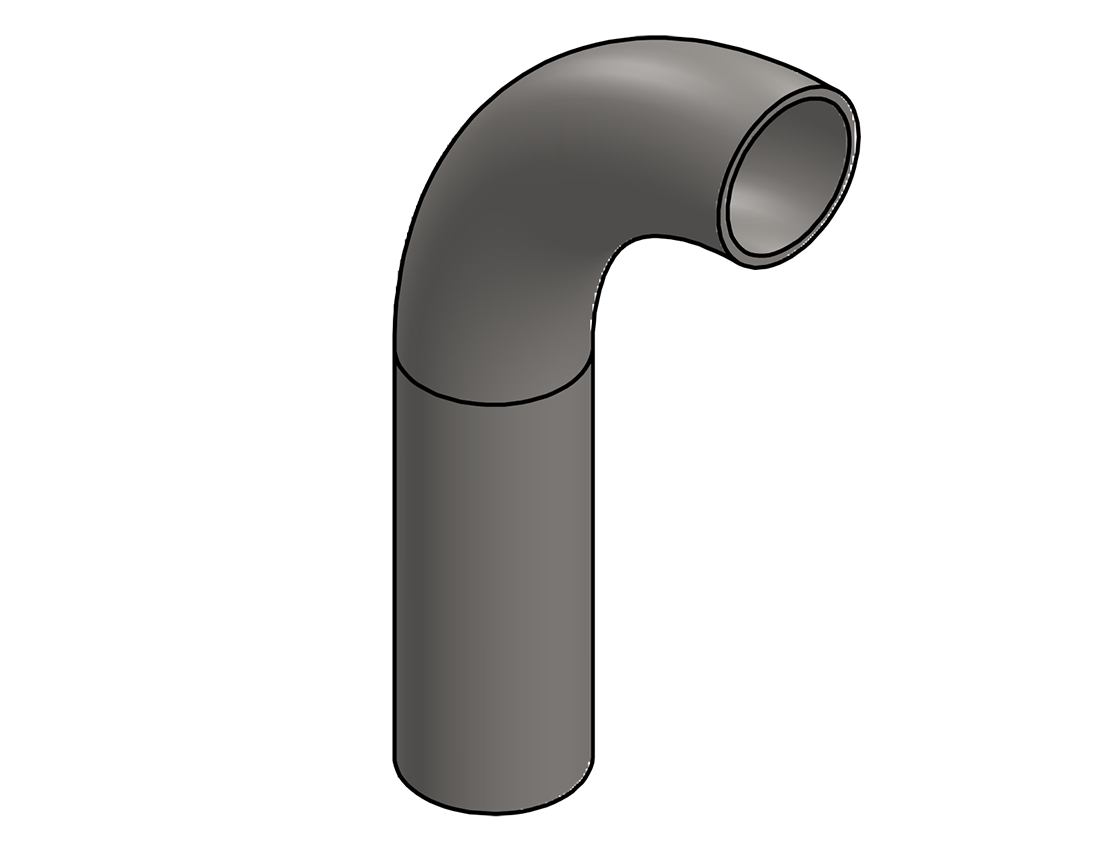 Picture of #2656 - STAINLESS STEEL 2" PIPE 90° ELBOW W/ 1 TANGENT 5" C.L.R.