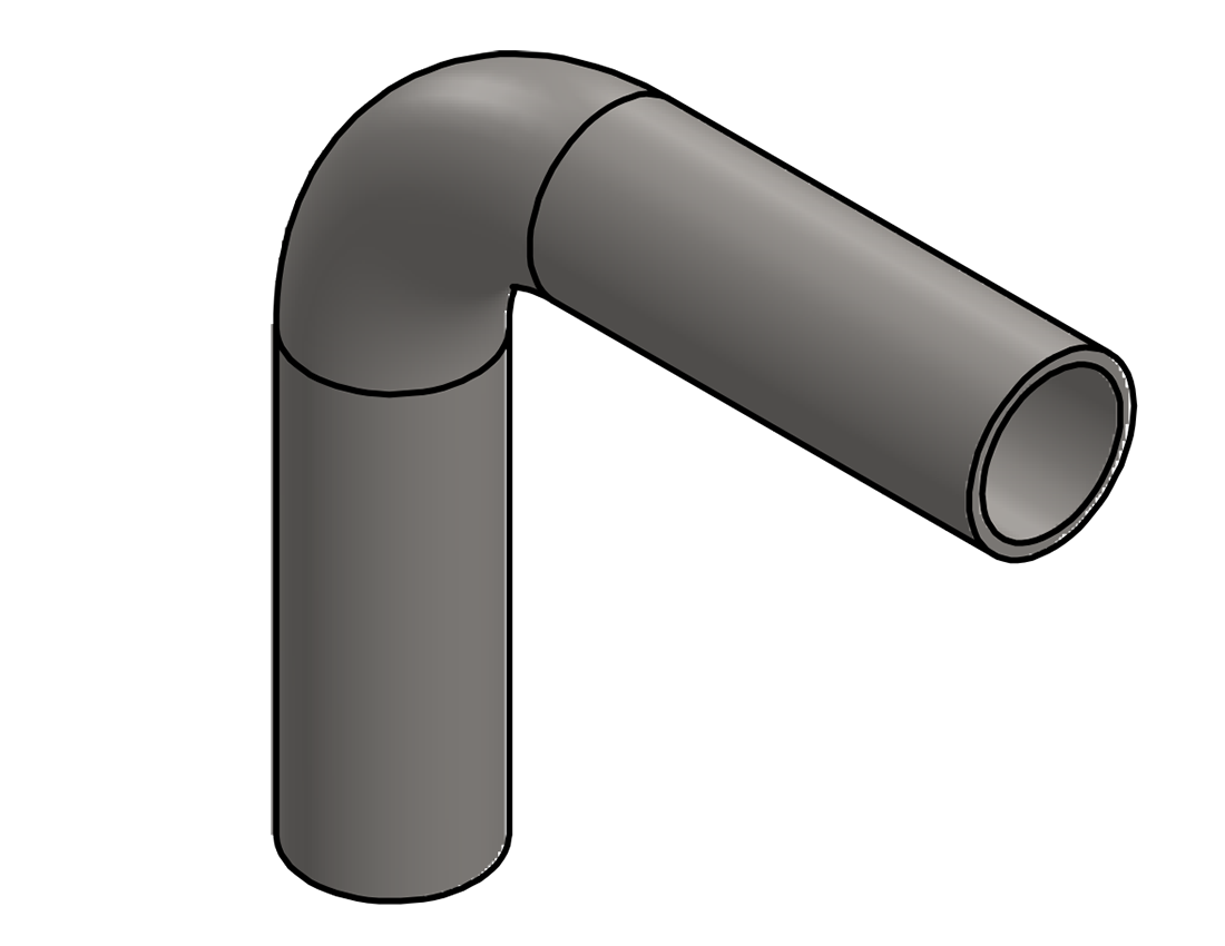 Picture of #6317-11 - STAINLESS STEEL 1 1/2" TUBE 90° ELBOW W/ 2 TANGENTS 2" C.L.R.