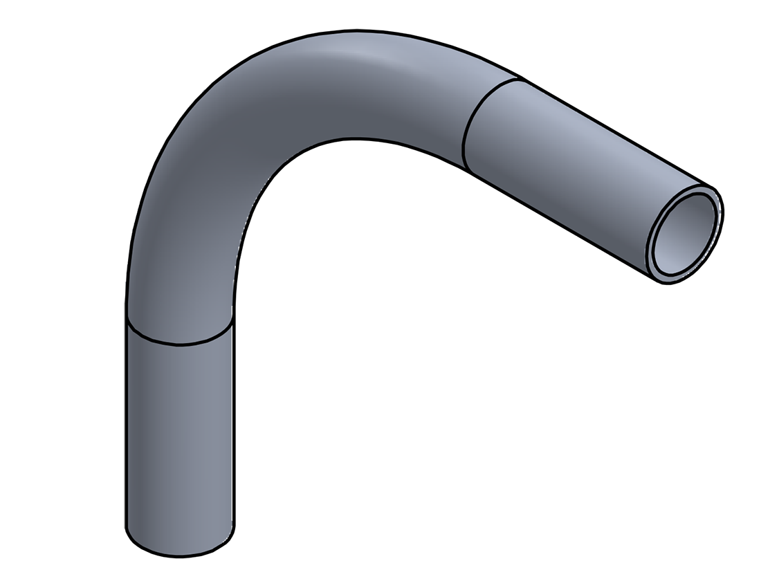 Picture of #1477 - ALUMINUM 1 1/4" PIPE 90° ELBOW W/ 2 TANGENTS 7" C.L.R.