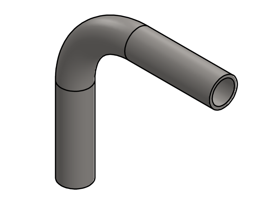 Picture of #2337 - STAINLESS STEEL 1" PIPE 90° ELBOW W/ 2 TANGENTS 3" C.L.R.