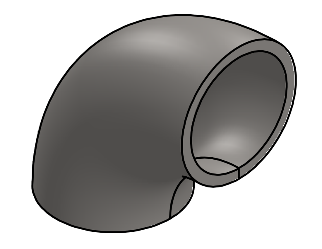 Picture of #E415-SS - STAINLESS STEEL 1-1/4" PIPE 90° ECONOMY FORMED ELBOW 1" I.R.