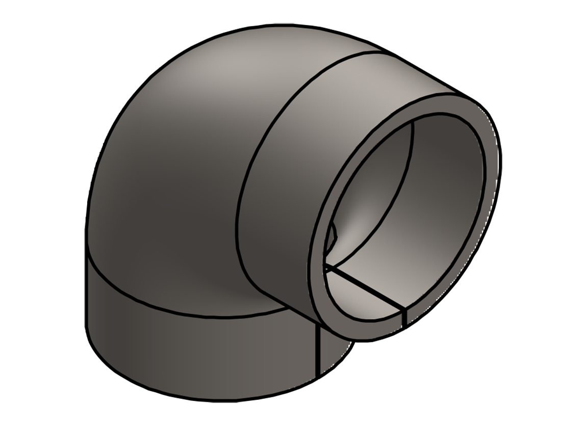 Picture of #E405 - STEEL 1 1/4" PIPE 1/8" RADIUS ELBOW