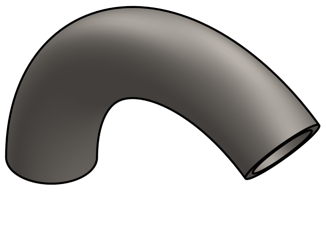 Picture of ALUMINUM 1 1/2" PIPE 125° ELBOW 3 C.L.R.