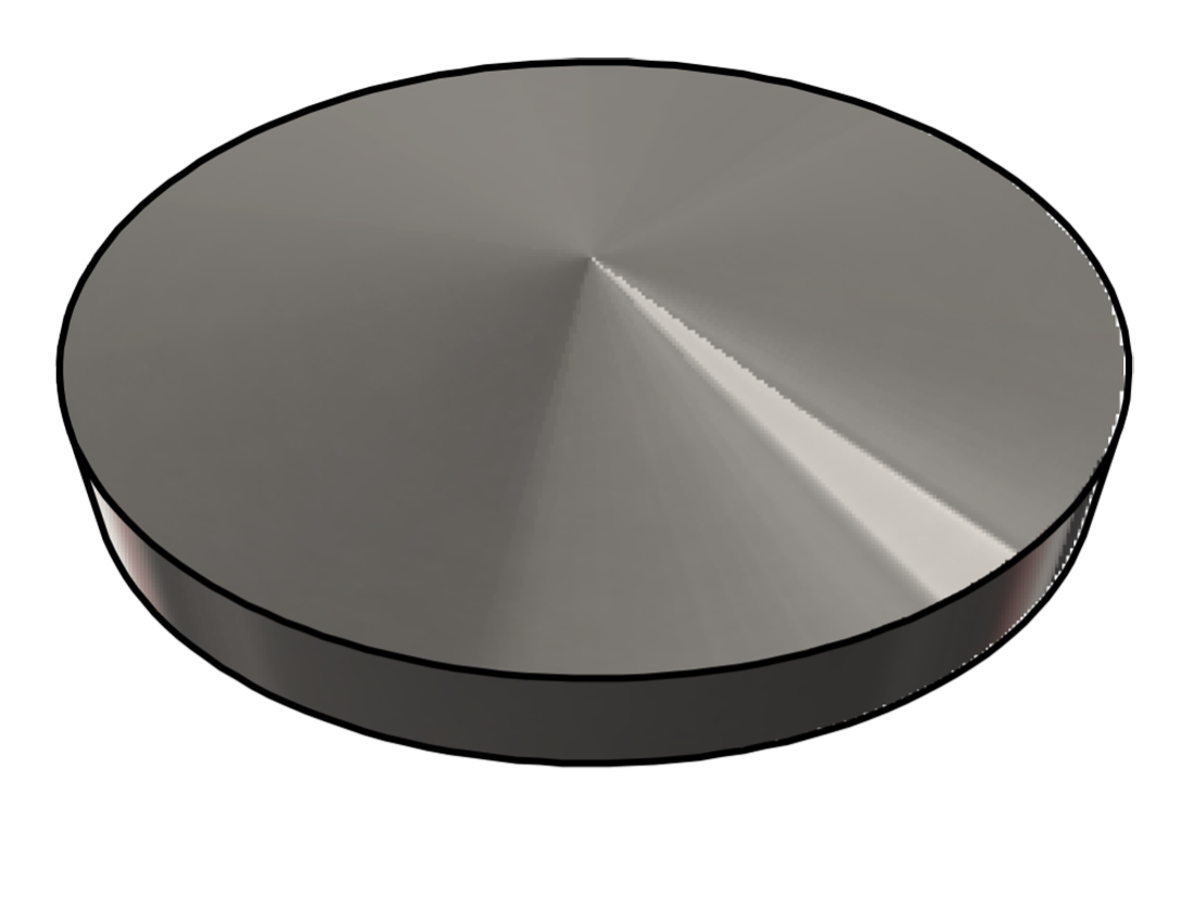 Picture of #DD150-SS - STAINLESS STEEL DISHED DISK WELD-ON CAP 1 1/2" TUBE