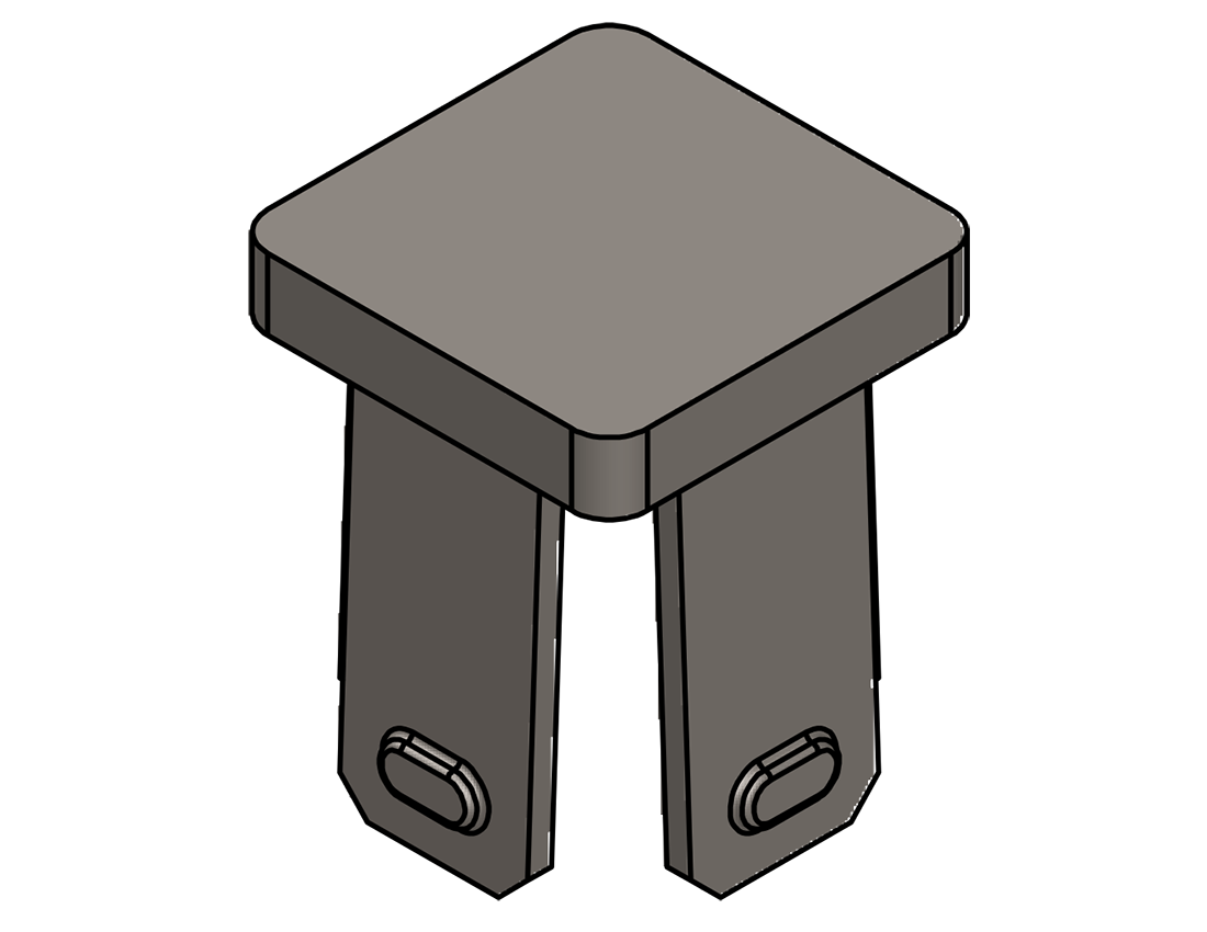 Picture of #SDOD100 - STEEL 1" SQ. TUBE DRIVE-ON CAP