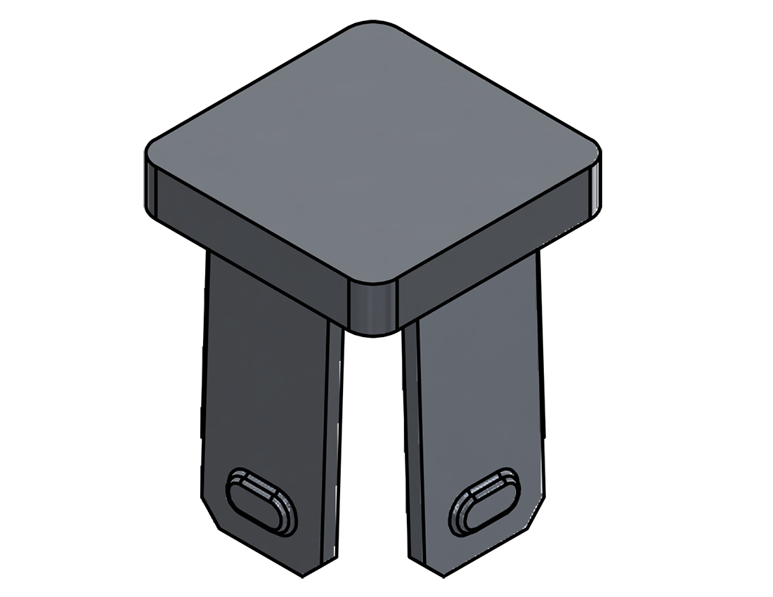 Picture of #SDOD100-AL - ALUMINUM 1" SQ. TUBE DRIVE-ON CAP