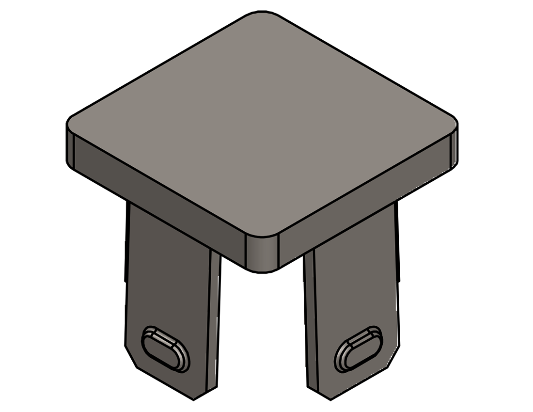 Picture of #SDOD125 - STEEL 1-1/4" SQ. TUBE DRIVE-ON CAP