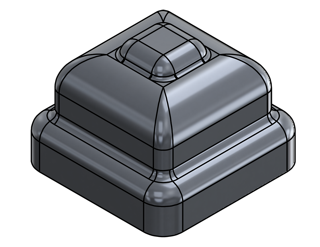 Picture of #NC100-AL - ALUMINUM 1" SQ. TUBE NEWEL CAP