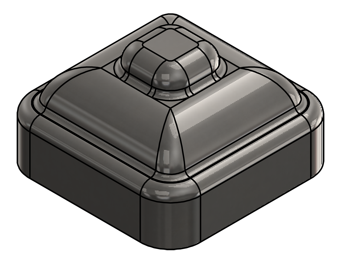 Picture of #NC075-SS - STAINLESS STEEL 3/4" SQ. TUBE NEWEL CAP