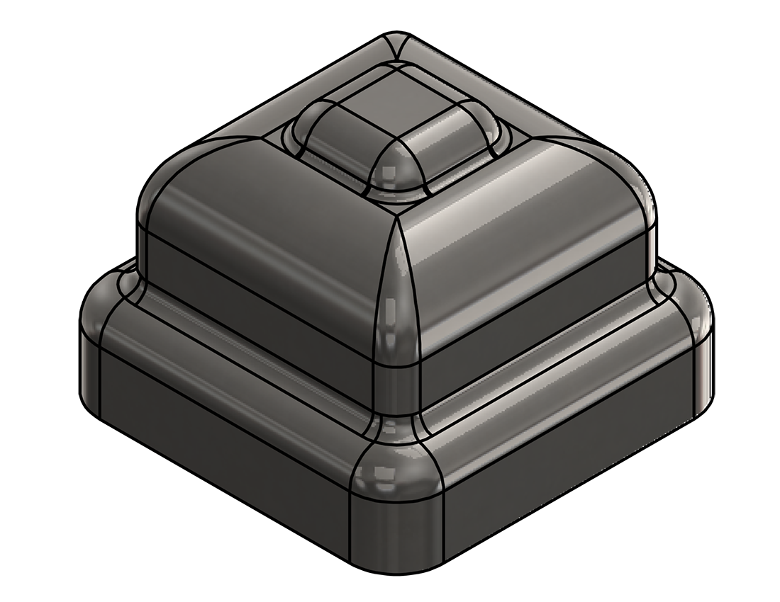 Picture of #NC100-SS - STAINLESS STEEL 1" SQ. TUBE NEWEL CAP