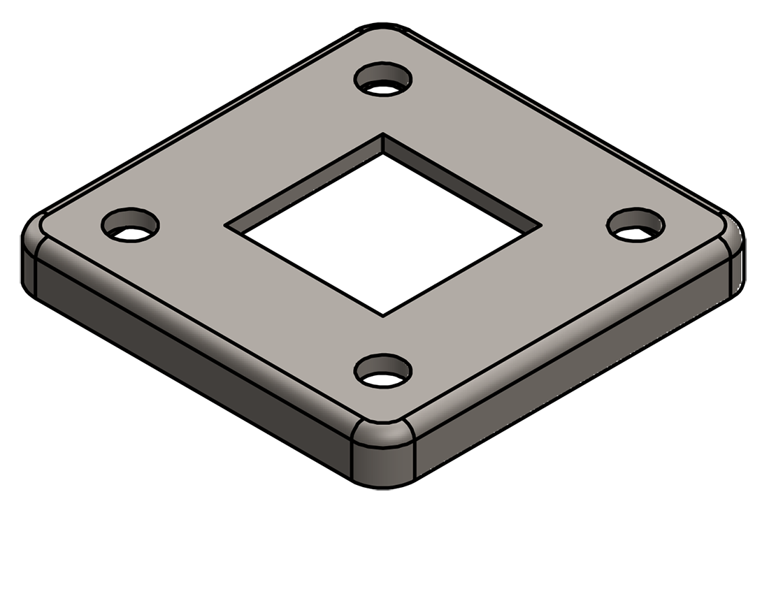 Picture of #SQFF1254 - STEEL 1 1/4" SQ. TUBE FLANGE