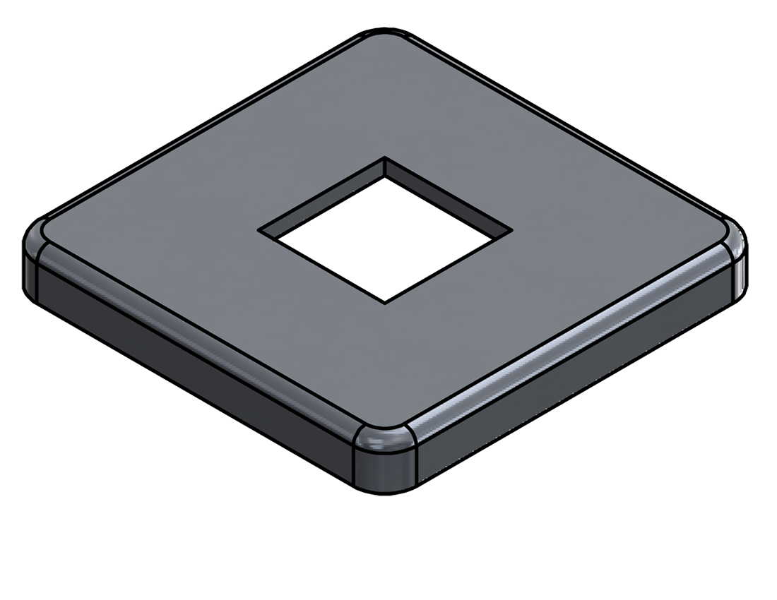 Picture of #SQFF1000-AL - ALUMINUM 1" SQ. TUBE FLANGE