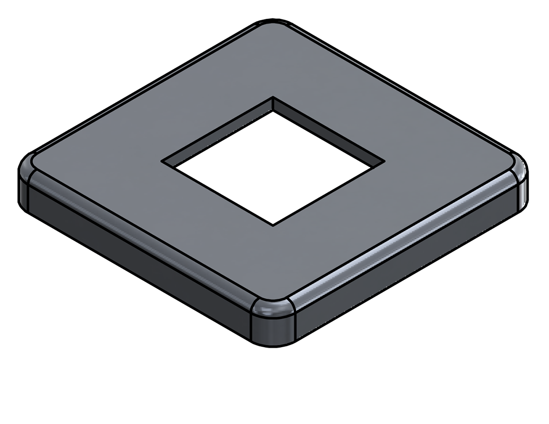 Picture of #SQFF1250-AL - ALUMINUM 1 1/4" SQ. TUBE FLANGE
