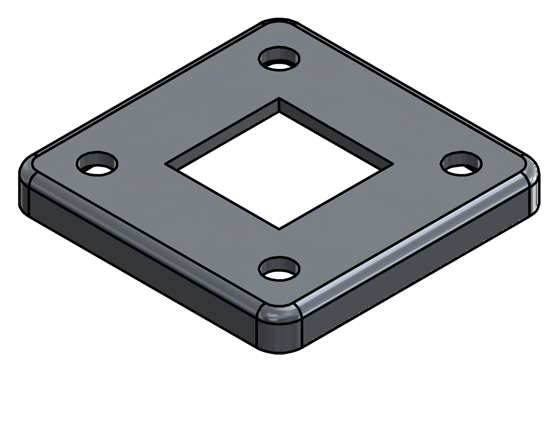 Picture of #SQFF1254-AL - ALUMINUM 1 1/4" SQ. TUBE FLANGE