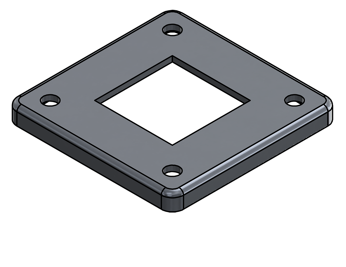 Picture of #SQFF1754-AL - ALUMINUM 1 3/4" SQ. TUBE FLANGE