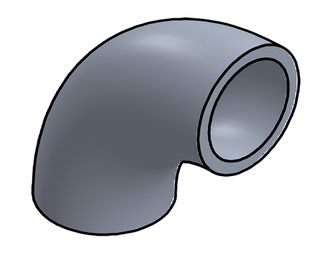 Picture of #1205 - ALUMINUM 3/4" PIPE 90° ELBOW 1.5" C.L.R.