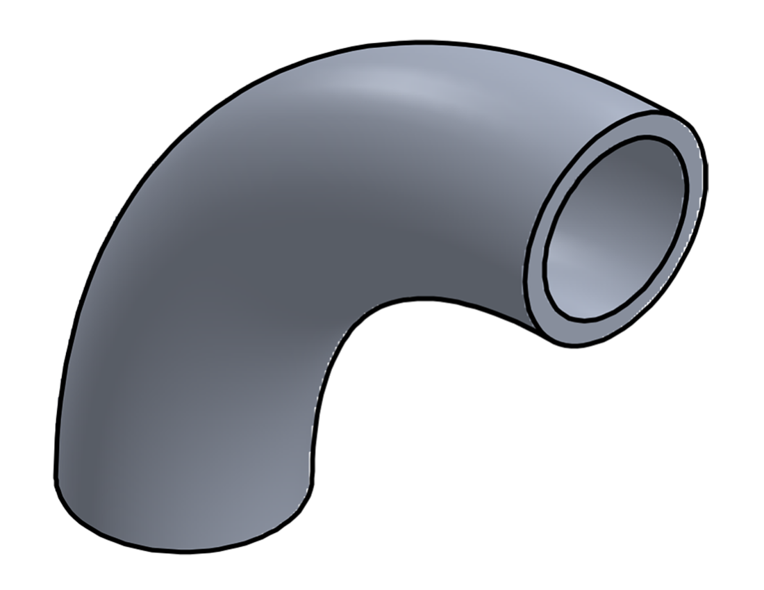 Picture of #1225 - ALUMINUM 3/4" PIPE 90° ELBOW 2.5" C.L.R.