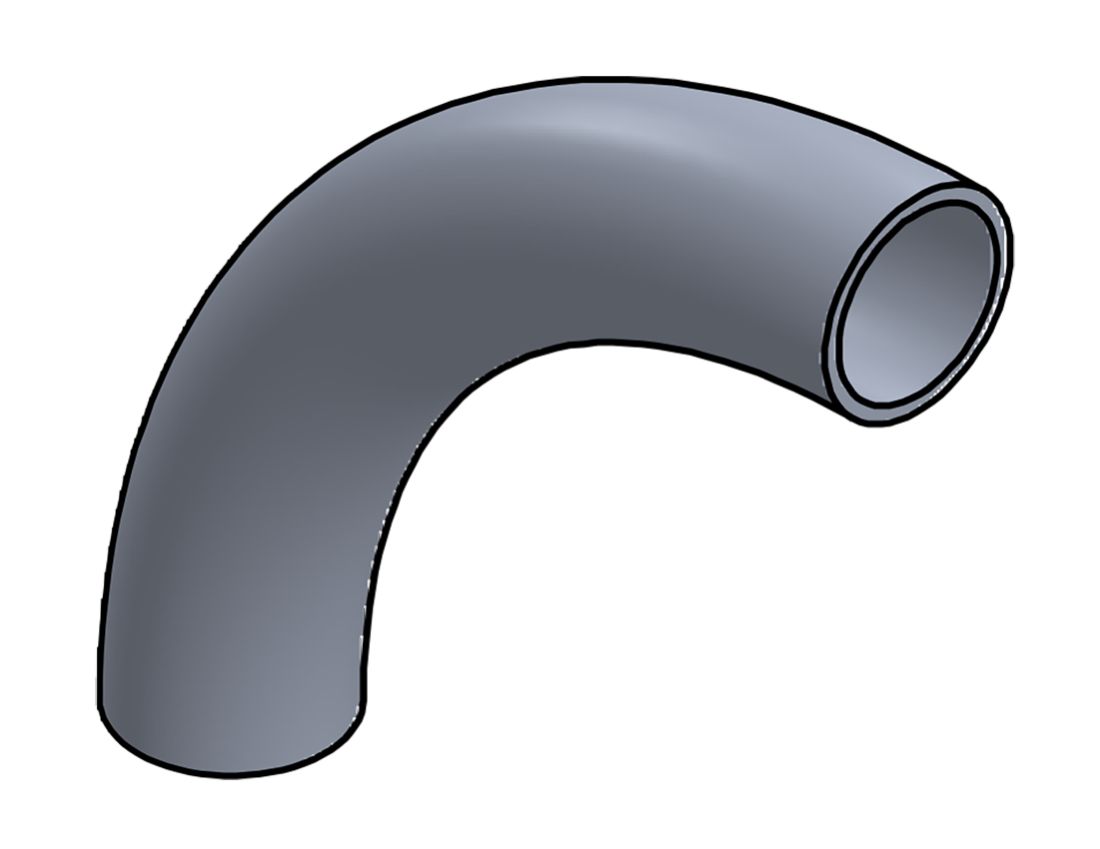 Picture of #1575 - ALUMINUM 1 1/2" PIPE 90° ELBOW 7" C.L.R.