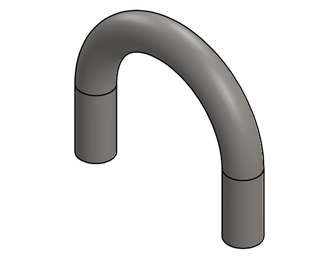 Picture of #6558 - STAINLESS STEEL 2" TUBE 180° ELBOW W/ TANGENTS 5" C.L.R.