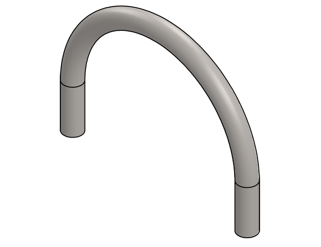 Picture of #6-12-8 - STEEL 2" PIPE 180° ELBOW W/ TANGENTS 12" C.L.R.